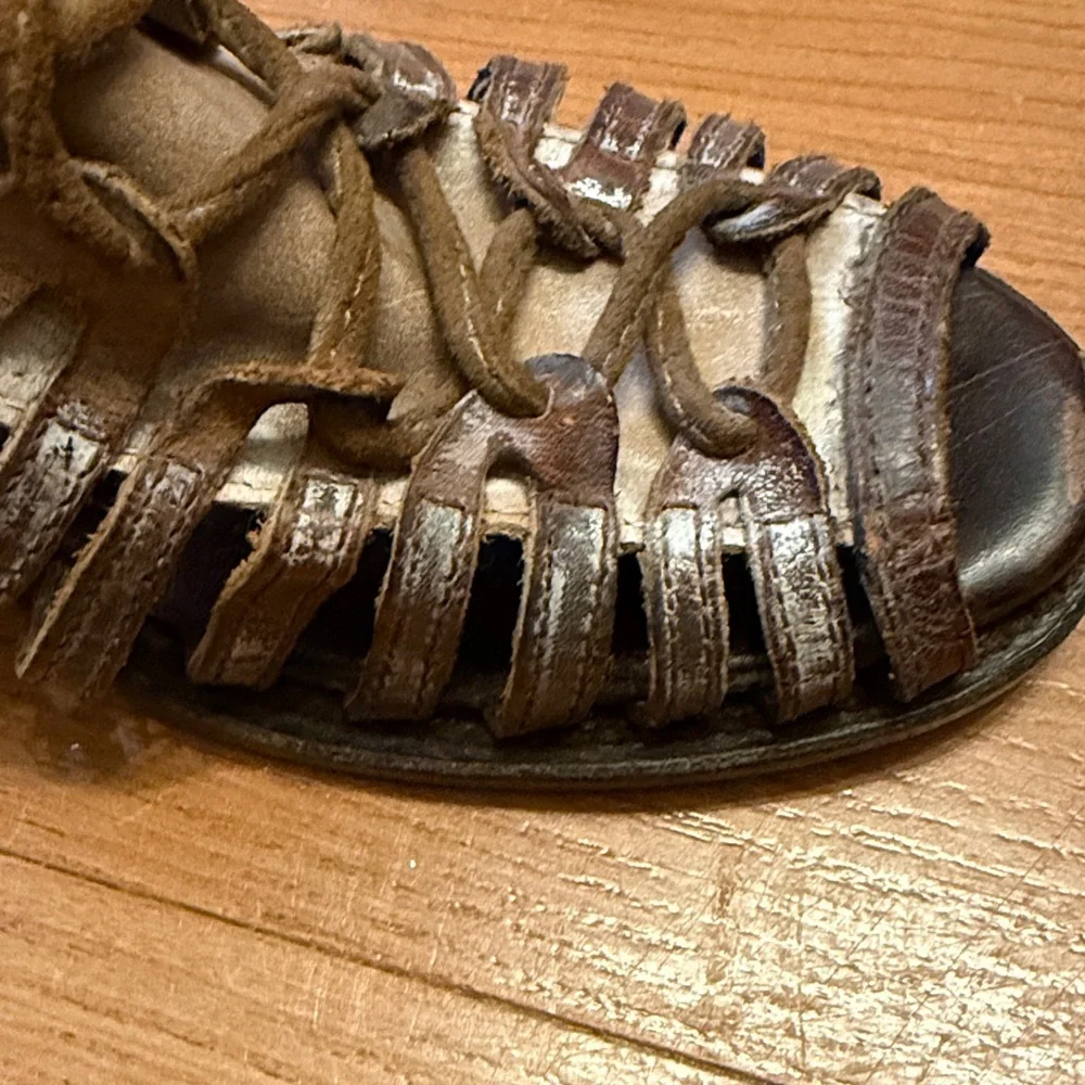 Freebird Brown Strappy Gladiator Sandals - Picture 3 of 6